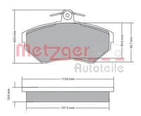 Гальмівні колодки Metzger 1170214