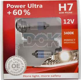 Автолампа Brevia Power Ultra +60% H7 PX26d 55 W прозрачно-голубая 12070PUS