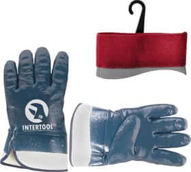 Перчатки рабочие Intertool трикотажные с нитриловым покрытием синие