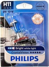 Автолампа Philips CrystalVision H11 PGJ19-2 55 W світло-блакитна 12362CVB1 Автолампа Philips CrystalVision H11 PGJ19-2 55 W світло-блакитна 12362CVB1