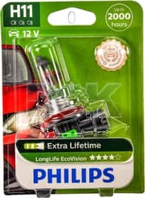 Автолампа Philips LongLife EcoVision H11 PGJ19-2 55 W прозора 12362LLECOB1