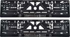 Комплект рамок номерного знака Poputchik 24-011 цвет черный на Mercedes-Benz Комплект рамок номерного знака Poputchik 24-011 цвет черный на Mercedes-Benz