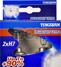 Автолампа Tungsram Megalight Ultra +90 H7 PX26d 55 W прозоро-блакитна 58520sxu2d