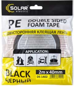 Двухсторонний скотч Solar DS1402 на полиэтиленовой основе 40 мм x 2 м