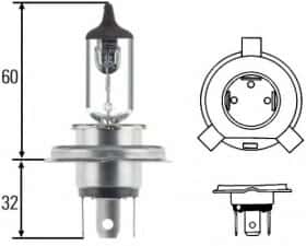 Автолампа Behr Hella Standard H4 P43t-38 55 W 60 W прозора 8gj002525131