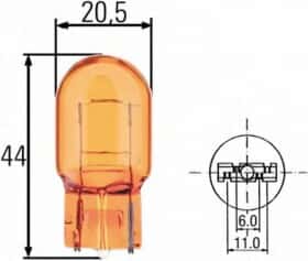Автолампа Behr Hella Standard WY21W W3x16d 21 W жовта 8GP009021002