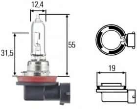 Автолампа Behr Hella Standard H9 PGJ19-5 65 W прозрачная 8GH008357001