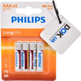 Батарейка Philips LongLife R03L4B/10 AAA (мизинчиковая) 1,5 V 4 шт Батарейка Philips LongLife R03L4B/10 AAA (мизинчиковая) 1,5 V 4 шт