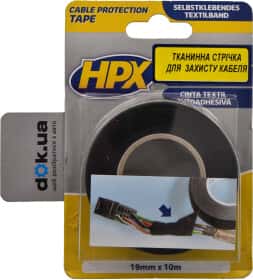 Ізоляційна стрічка HPX TP1910 чорна тканина 19 мм x 10 м