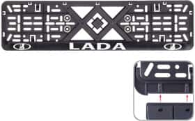 Рамка номерного знака Eurotermix 47800 цвет черный на Lada Рамка номерного знака Eurotermix 47800 цвет черный на Lada