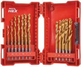 Набор сверл Milwaukee спиральных по металлу Shockwave Red HEX 48894760 2-10 мм 19 шт.