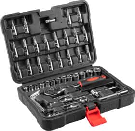 Набор торцевых головок и комплектующих Top Tools 38D570 1/4" (49 пр.)