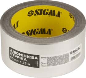 Металлизированный скотч Sigma 8429561 на алюминиево-силиконовой основе 50 мм x 25 м Металлизированный скотч Sigma 8429561 на алюминиево-силиконовой основе 50 мм x 25 м