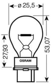 Автолампа Osram Original Line P27W W2,5x16d 27 W прозрачная 3156