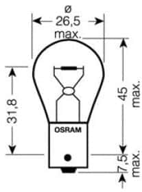 Автолампа Osram Original P21W BA15s 21 W прозора 7511
