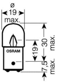 Автолампа Osram Original R5W BA15d прозора 5626