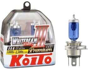 Автолампа KOITO WhiteBeam ver. III H4 P43t-38 55 W 60 W синяя p0744w