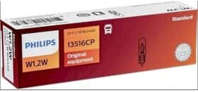 Автолампа Philips Original W1,2W W2x4,6d 1,2 W прозора 13516CP Автолампа Philips Original W1,2W W2x4,6d 1,2 W прозора 13516CP