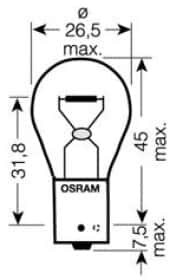 Автолампа Osram Diadem Chrome PY21W BAU15s 21 W оранжевая 7507DC-02B