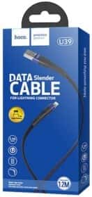 Кабель Hoco U39 Slender U39LIGHTNINGBLACKBLUE USB - Apple Lightning 1,2 м