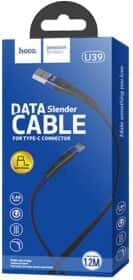 Кабель Hoco U39 Slender U39TYPECBLACKBLUE USB - type-C 1,2 м