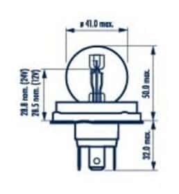 Автолампа Narva Standard R2 P45t 40 W 45 W прозора 49211