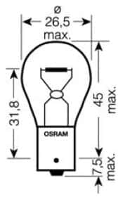 Автолампа Osram Ultra Life P21W BA15s 21 W прозора 7506ULT
