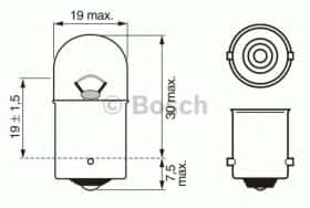 Автолампа Bosch R10W BA15s 10 W прозрачная 1987302604