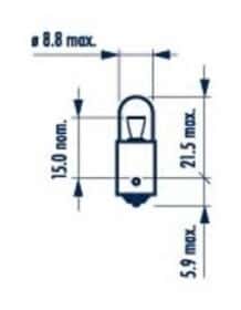 Автолампа Narva Range Power Blue+ T4W BA9s 4 W світло-блакитна 17137