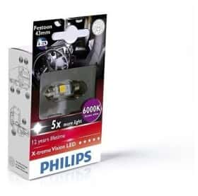 Автолампа Philips X-tremeVision LED C5W SV8,5 1 W прозрачная 249466000KX1