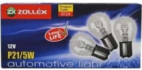 Автолампа Zollex P21/5W BAY15d 5 W 21 W прозора 8724