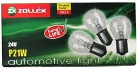 Автолампа Zollex P21W BA15s 21 W прозора 9824