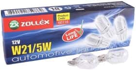 Автолампа Zollex W21/5W W3x16d 5 W 21 W прозрачная 60116