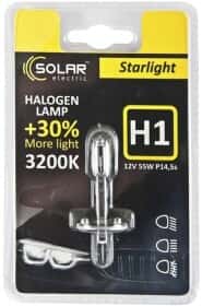 Автолампа Solar Starlight +30 H1 P14,5s 55 W прозрачная 1201B1