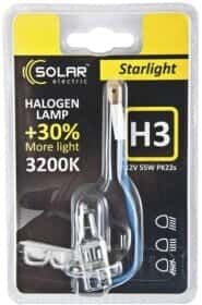 Автолампа Solar Starlight +30 H3 PK22s 55 W прозрачная 1203B1