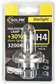 Автолампа Solar Starlight +30 H4 P43t-38 55 W 60 W прозрачная 1204B1
