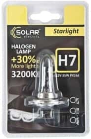 Автолампа Solar Starlight +30 H7 PX26d 55 W прозрачная 1207B1