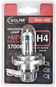 Автолампа Solar Star + 60 H4 P43t-38 55 W 60 W прозоро-блакитна 1234B1