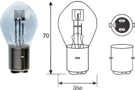 Автолампа Magneti Marelli S1 BA20d 25 W прозора 2588500000 Автолампа Magneti Marelli S1 BA20d 25 W прозора 2588500000
