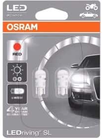 Автолампа Osram LEDriving W5W W2,1x9,5d 1 W красная 2825DRP02B