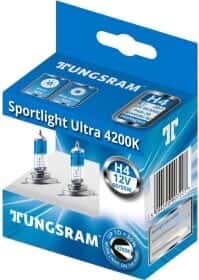 Автолампа Tungsram Sportlight Ultra H4 P43t 55 W 60 W прозоро-блакитна 50440sbu2d