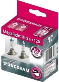 Автолампа Tungsram Megalight Ultra +120 H7 PX26d 55 W прозоро-блакитна 58520SNU2PL