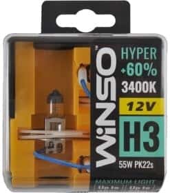 Автолампа Winso Hyper +60% H3 PK22s 55 W прозрачная 712330