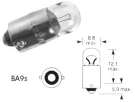 Автолампа Lucas B9s 3 W прозора LLB296T