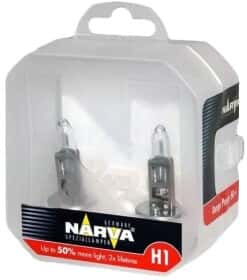 Автолампа Narva Range Power 50+ H1 P14,5s 55 W прозрачная 483342100