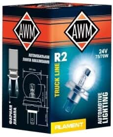 Автолампа Awm R2 P45t 70 W 75 W прозрачная 410300021 Автолампа Awm R2 P45t 70 W 75 W прозрачная 410300021