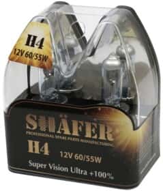 Автолампа Shafer Super Vision Ultra +100% H4 P43t 55 W 60 W прозора SL3004