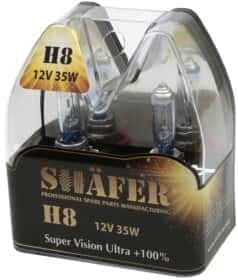 Автолампа Shafer Super Vision Ultra +100% H8 PGJ19-1 35 W прозоро-блакитна SL3008
