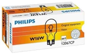 Автолампа Philips Vision W16W W2,1x9,5d 16 W прозора 12067CP10