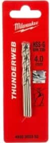 Набір свердл Milwaukee спіральних по металу Thunderweb 4932352352 4 мм 2 шт.